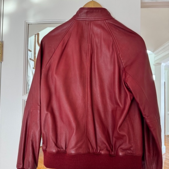 Authentic Coach Women's Red Leather Bomber Jacket, Size Small (S), Red Leather - Picture 3 of 6